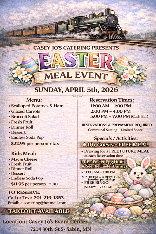 Easter dinner, 4/5/2026 | Casey Jo’s Catering
