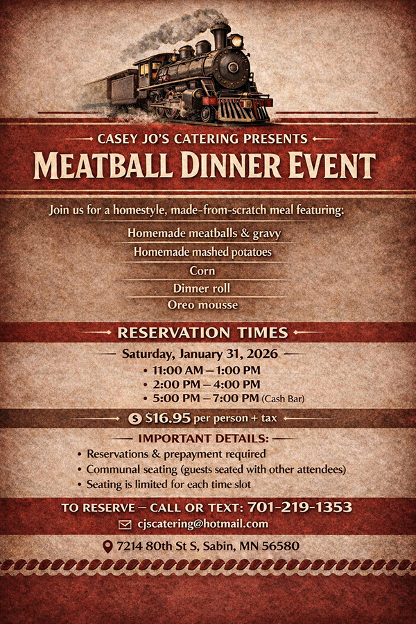 Casey Jo’s Meatball Dinner, 1/31/2026
